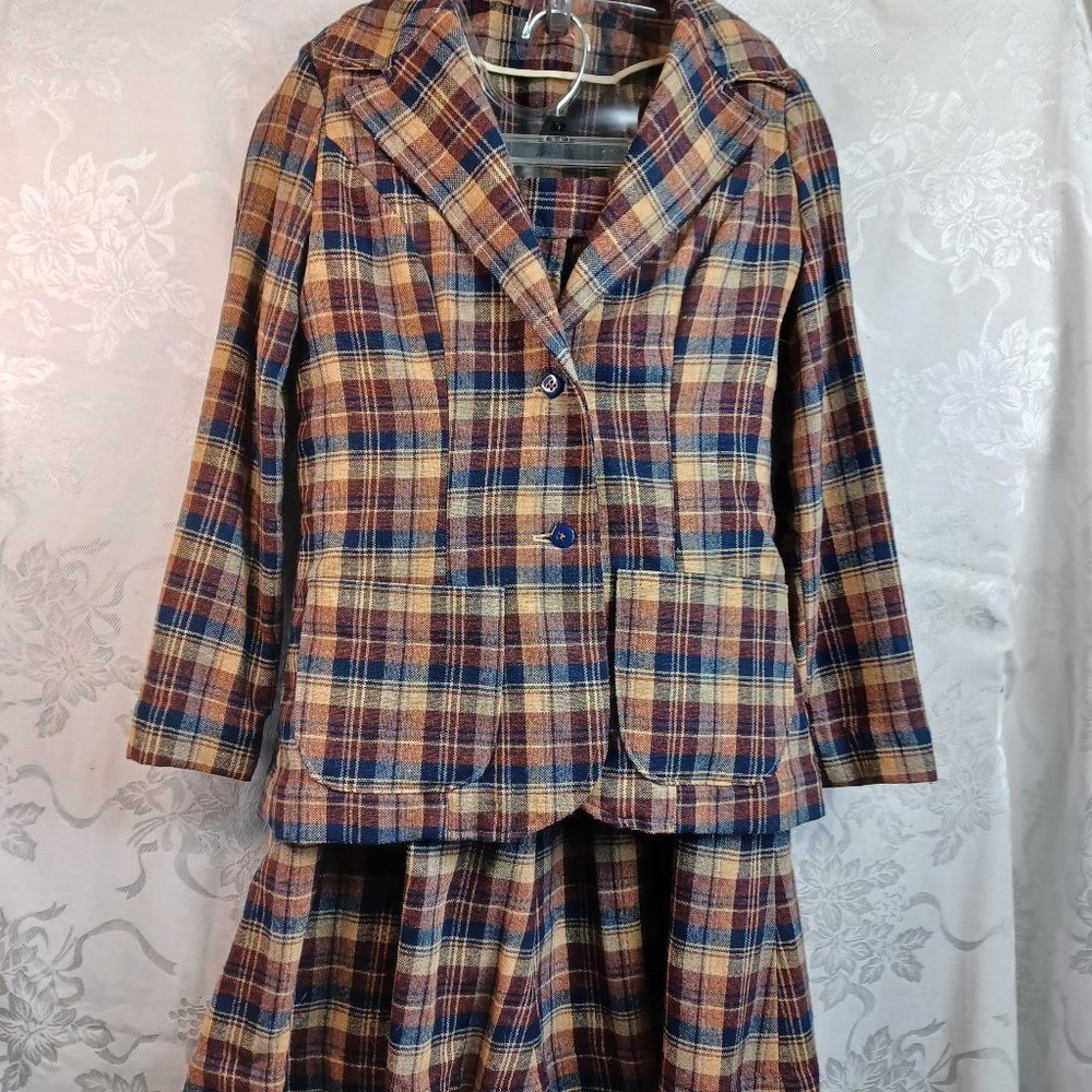 Vintage Estate Wool Blend Skirt Suit